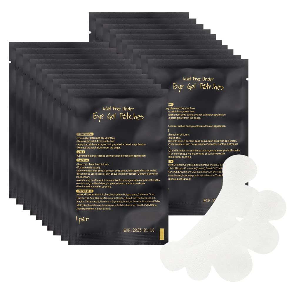 100 Pair Set Eye Gel Pads For Eyelash Extensions Lint Free Patches Beauty Tools (Black)