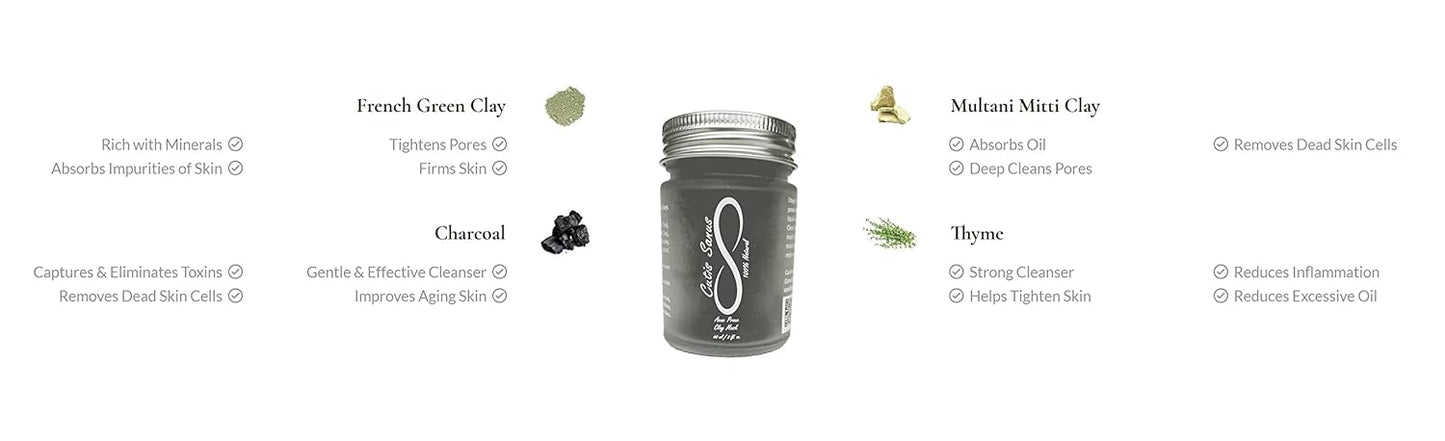 100% Natural Acne Prone Skin Clay Mask 120g All Clay & No Water