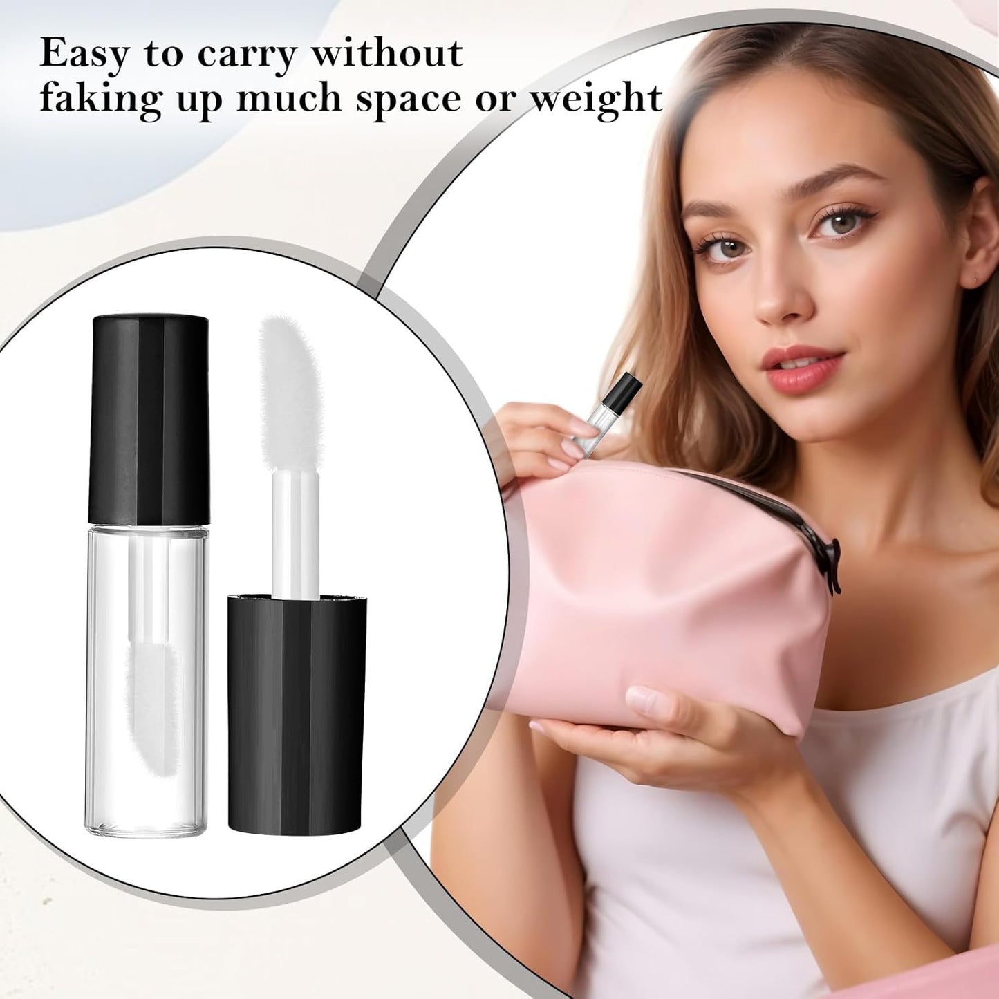 100 Pcs 1.2 ml Mini Lip Gloss Tubes Empty Lipgloss Tubes with Wand Clear Refillable Lip Balm Gloss Containers Lips Glosss Bottles for DIY Lipstick Samples Lips Balms Lipgloss Making(Black)