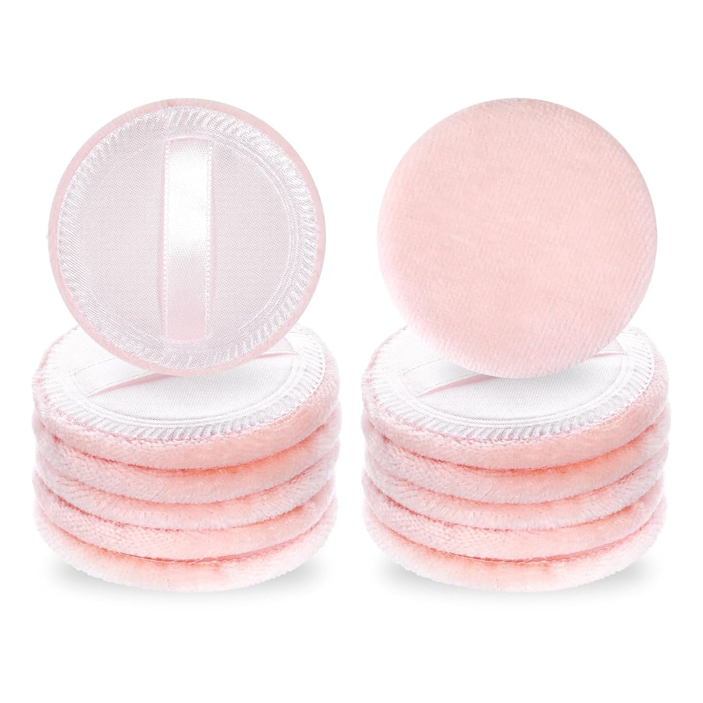 12 Pcs Makeup Powder Puff Cotton Powder Puffs for Face Powders Makeup Puffs for Powders Small Velour Puff Soft Pads Washable Face Compact for Loose Setting Pressed Powder(2.36 Inch Skin Color)