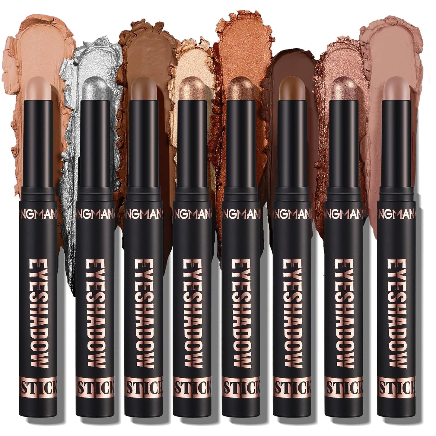 Jolilab Eyeshadow Stick Set, 8 Colors Matte Professional Bright-Colored Contouring and Highlight Stick, Cream Waterproof Long Lasting High Pigmented Eye Shadow. (8, A1)